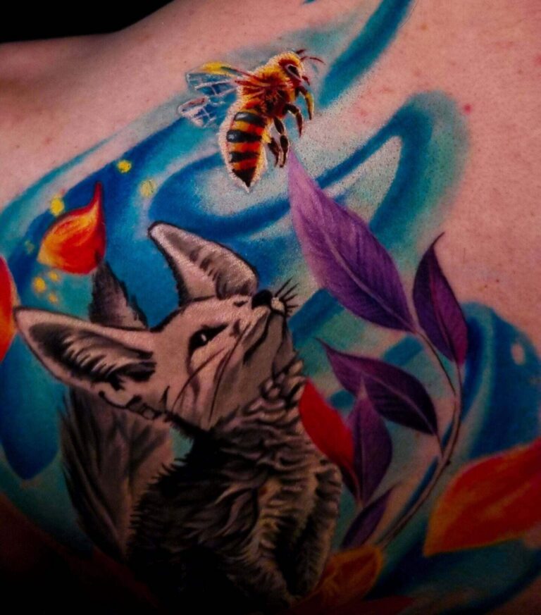 Bee Color Tattoo – Meaningful Family Tattoo in Tallinn